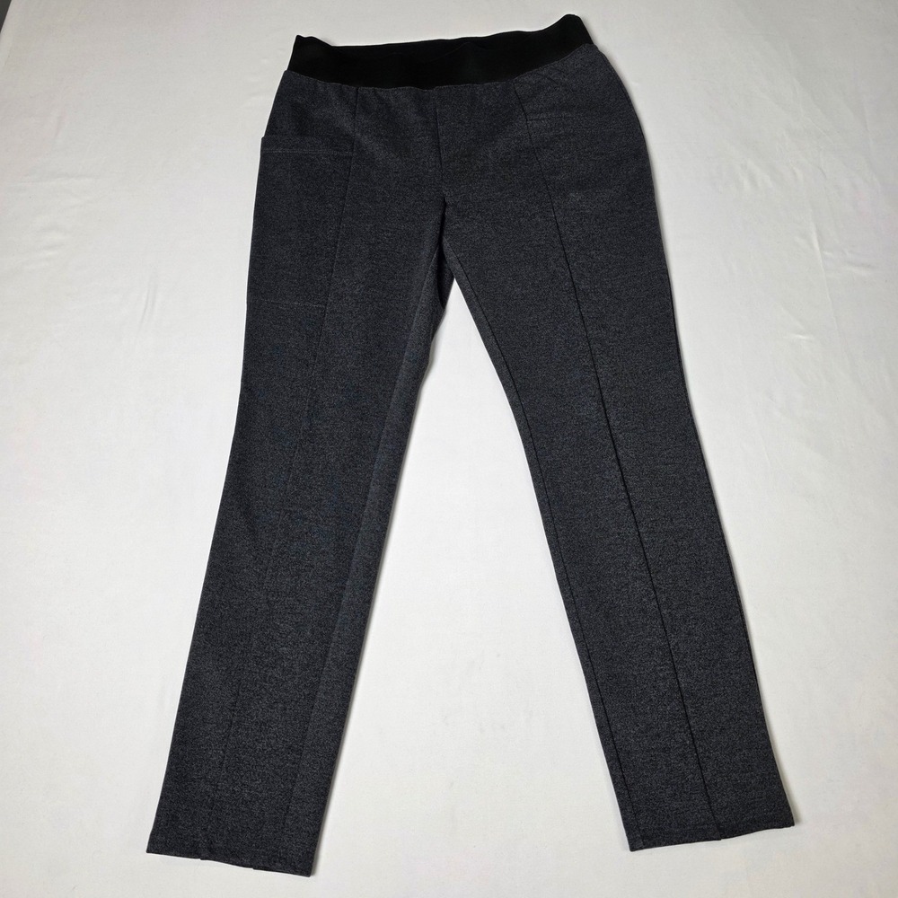 Banana Republic Legging Pants Womens Med Petite Gray Pintuck Seam Elastic Waist